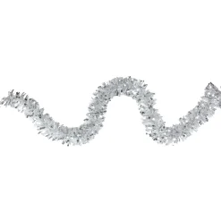 Unlit Garland*Northlight 12' X 3" Shiny Silver And Snowblush Wide Cut Tinsel Christmas Garland - Unlit