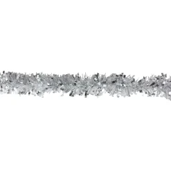 Unlit Garland*Northlight 12' X 3" Shiny Silver And Snowblush Wide Cut Tinsel Christmas Garland - Unlit