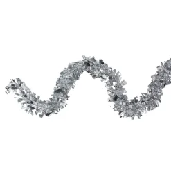 Unlit Garland*Northlight 12' X 4" Shiny Silver Boa Wide Cut Tinsel Christmas Garland - Unlit