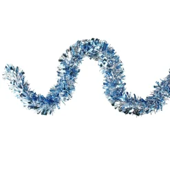 Unlit Garland*Northlight 12' X 3" Silver And Blue Tinsel Wide Cut Artificial Christmas Garland - Unlit
