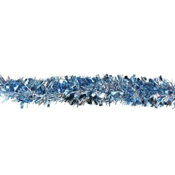 Unlit Garland*Northlight 12' X 3" Silver And Blue Tinsel Wide Cut Artificial Christmas Garland - Unlit