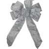Bows*Northlight 14" X 9" Silver Glittered 6 Loop Christmas Bow Decoration