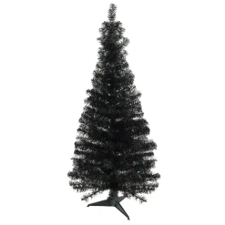 Northlight Black Trees>4' X 24" Slim Black Tinsel Artificial Christmas Tree - Unlit