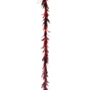 Unlit Garland*Allstate 6' X 3" Vibrant Red Regal Peacock Feather Artificial Christmas Garland - Unlit
