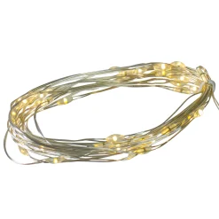 Hofert 4' X 8' Warm White Led Multi-Function Curtain Christmas Lights - White Wire