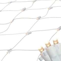 Northlight 4' X 6' Warm White Led Wide Angle Net Style Christmas Lights, White Wire