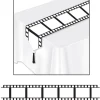 Linens*The Costume Center 11" X 6' White And Black Filmstrip Rectangular Table Runner