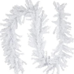 Unlit Garland*Northlight 9' X 14" White Canadian Pine Artificial Christmas Garland, Unlit