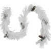 Frosted, Flocked, Iced Garland*Northlight 6' X 10" White Flocked Artificial Christmas Garland With Pine Cones, Unlit