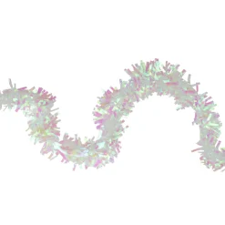 Unlit Garland*Northlight 50' X 4" White Iridescent Wide Cut Tinsel Christmas Garland - Unlit
