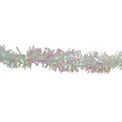 Unlit Garland*Northlight 50' X 4" White Iridescent Wide Cut Tinsel Christmas Garland - Unlit