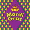 Showdown Displays 7' X 8' Yellow And Purple "Mardi Gras" Single Car Garage Door Banner