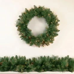 Traditional Pine Garland*Northlight 9' X 10 Yorkshire Pine Artificial Christmas Garland - Unlit