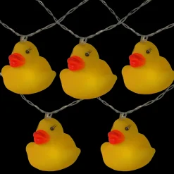 Kurt Adler 10 Yellow Duck Novelty Light Set, 6-Ft Clear Wire