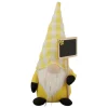 Northlight 10.25" Yellow Gingham Hat Springtime Gnome With Chalk Board
