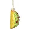 Northlight Food & Beverage>3.5" Yellow Taco Glass Christmas Ornament