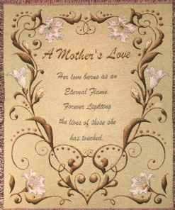 Manual Weavers A Mother's Love Inspirational Tapestry Throw Blanket 50" X 60"