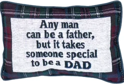 Manual Weavers Any Man Can Be A Father.... Plaid Rectangular Throw Pillow 8.5" X 12.5"