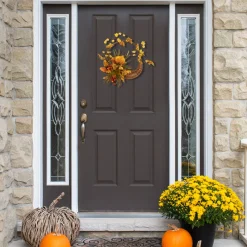 Specialty Wreaths*Northlight Autumn Leaves With Berries Artificial Fall Harvest Cornucopia Wreath, 18-Inch, Unlit