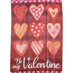 Northlight Be My Valentine Plaid And Heart Outdoor House Flag 28" X 40"