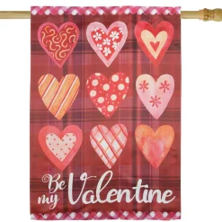 Northlight Be My Valentine Plaid And Heart Outdoor House Flag 28