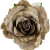 Northlight Garden & Floral>Beige And Gold Artificial Rose Clip-On Christmas Ornament