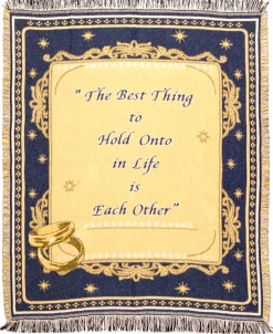 Simply Home Best Thing Wedding Anniversary Fringed Afghan Throw Blanket 60" X 50"