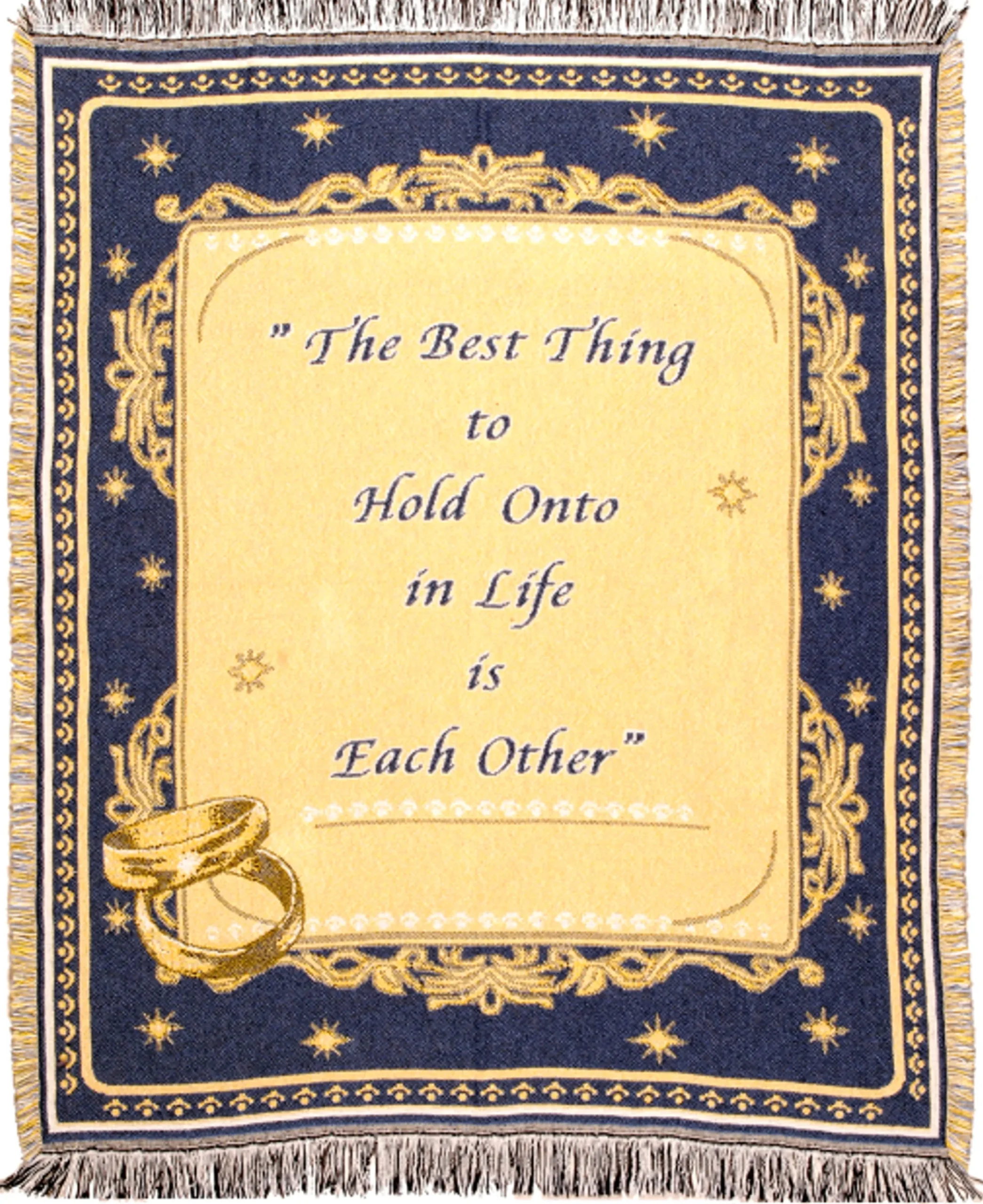 Simply Home Best Thing Wedding Anniversary Fringed Afghan Throw Blanket 60" X 50"