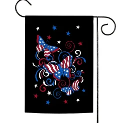 Toland Home Garden Black And Blue Fluttering Freedom Butterflies Outdoor Garden Flag 18" X 12.5"