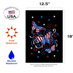 Toland Home Garden Black And Blue Fluttering Freedom Butterflies Outdoor Garden Flag 18