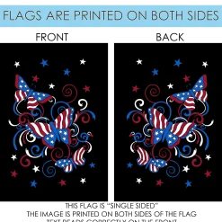 Toland Home Garden Black And Blue Fluttering Freedom Butterflies Outdoor Garden Flag 18