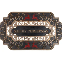 Wall & Door Decorations*Northlight Black And Copper Reindeer "Merry Christmas" Doormat 18" X 30"
