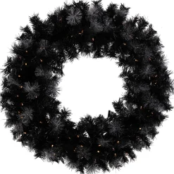 Pre-Lit Wreaths*Northlight Black Bristle Artificial Christmas Wreath- 36 Inches, Warm White Led Lights