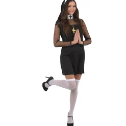 The Costume Center Black Sheer Sleeved Nun Halloween Costume- Medium