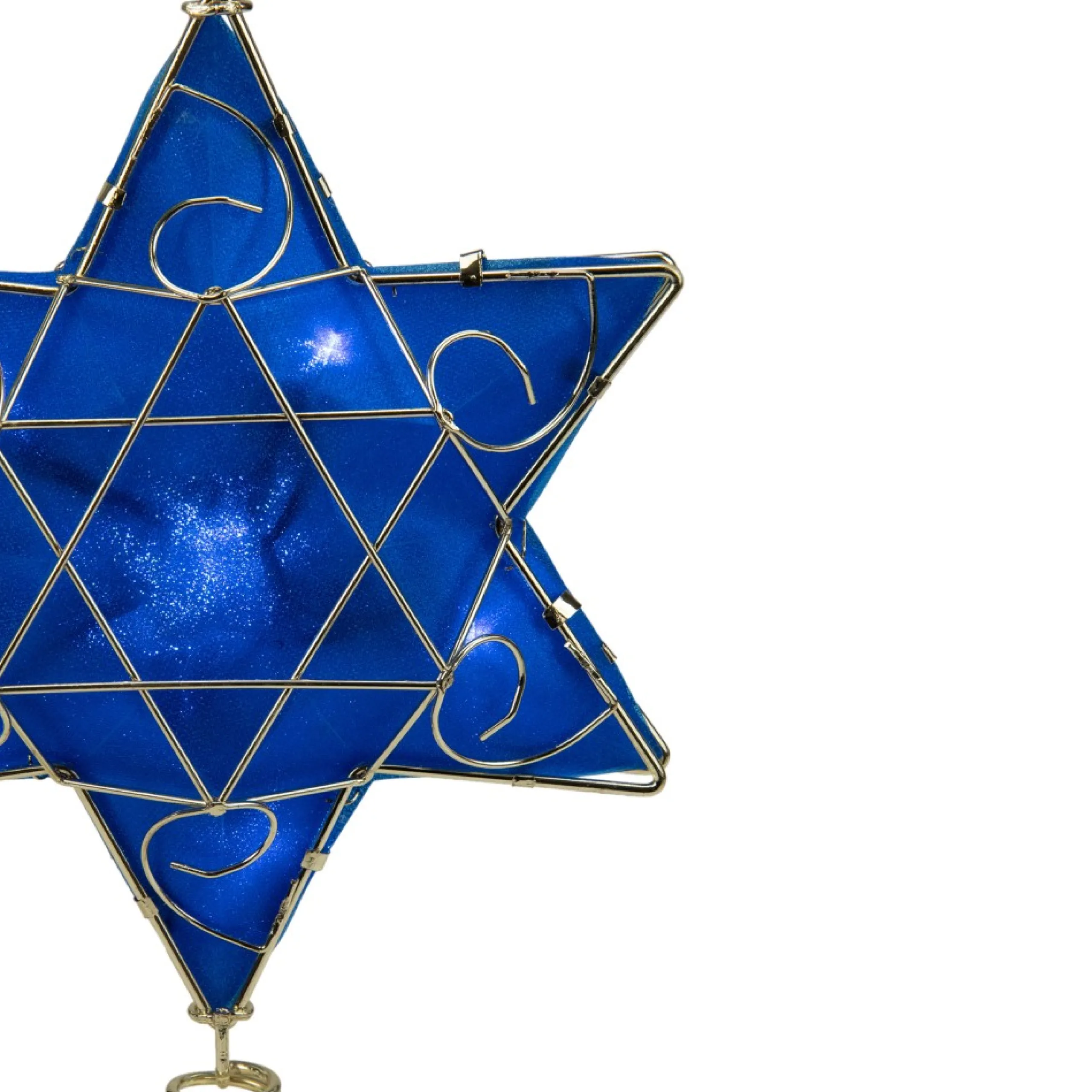 Star Tree Toppers*KSA Blue And Gold Colored Hanukkah Star Led Tree Topper 11.5"