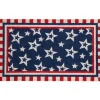 Northlight Blue And Red Americana Stars And Striped Border Coir Outdoor Doormat 18" X 30"