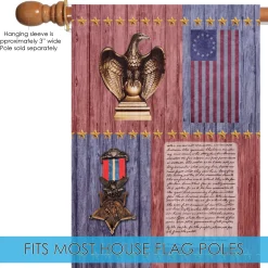 Toland Home Garden Blue And Red Gettysburg Address Patriotic Outdoor House Flag 40