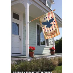 Toland Home Garden Blue And Red "Gettysburg" Eagle Patriotic Outdoor House Flag 40" X 28"