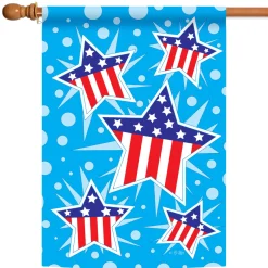 Toland Home Garden Blue And Red Patriotic Stars Outdoor House Flag 40" X 28"