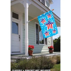 Toland Home Garden Blue And Red Patriotic Stars Outdoor House Flag 40" X 28"