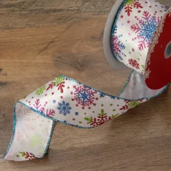 Ribbon*Northlight Blue And White Snowflakes Christmas Wired Craft Ribbon 2.5" X 16 Yards