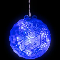Northlight Blue Led Hanging Crystal Sphere Ball Outdoor Christmas Decor - 6 Inch