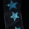 The Ribbon People Blue Stars Sheer Wired Craft Ribbon 1.5" X 27 Yards