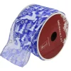 Ribbon*Northlight Blue Winter Wonderland Flying Reindeer Wired Christmas Craft Ribbon 2.5" X 10 Yards