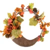 Northlight Brown And Orange Leaves And Berries Fall Harvest Wreath, 20-Inch