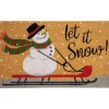 Wall & Door Decorations*Northlight Brown And White Snowman Let It Snow Rectangular Coir Christmas Doormat 18" X 30"