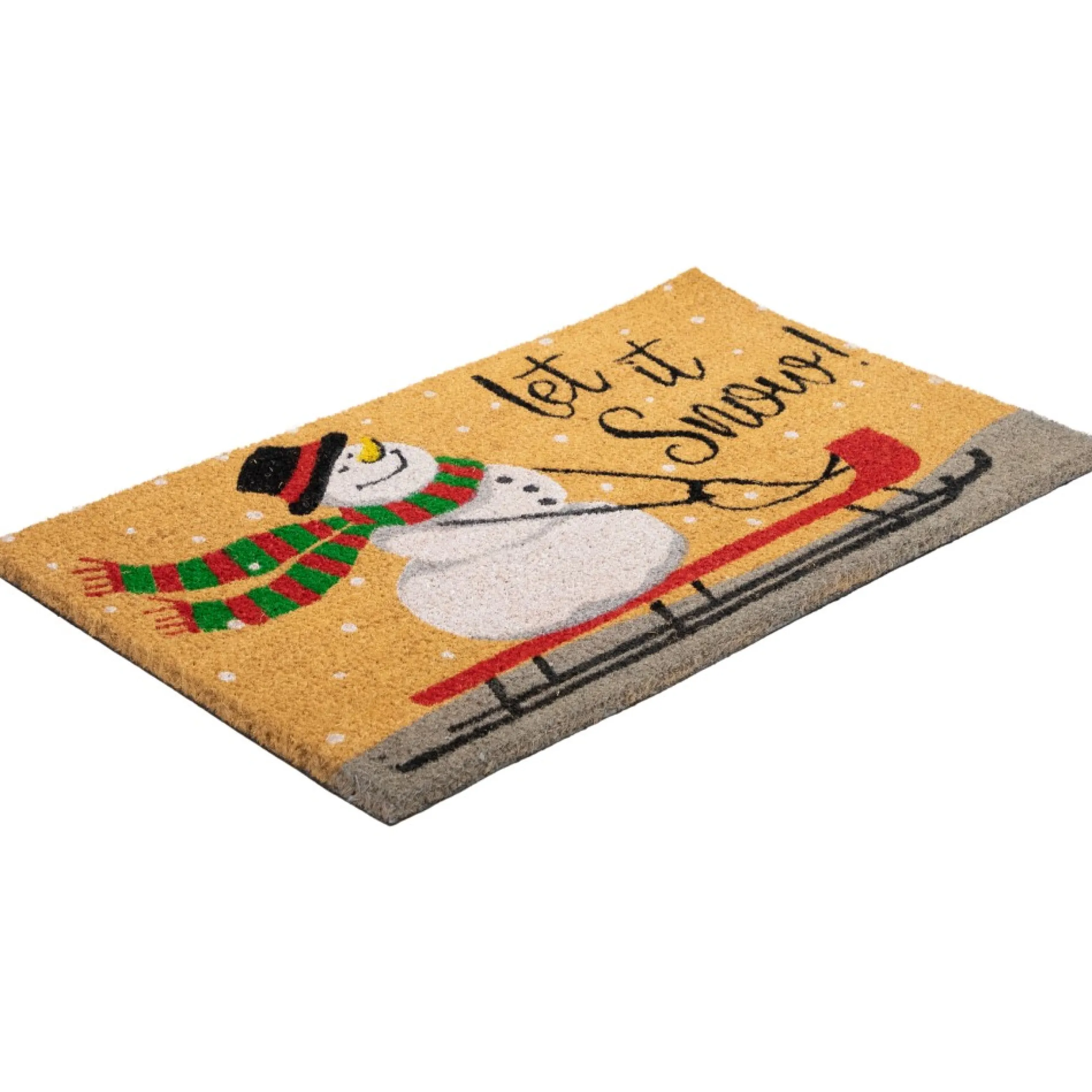 Wall & Door Decorations*Northlight Brown And White Snowman Let It Snow Rectangular Coir Christmas Doormat 18" X 30"