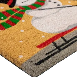 Wall & Door Decorations*Northlight Brown And White Snowman Let It Snow Rectangular Coir Christmas Doormat 18