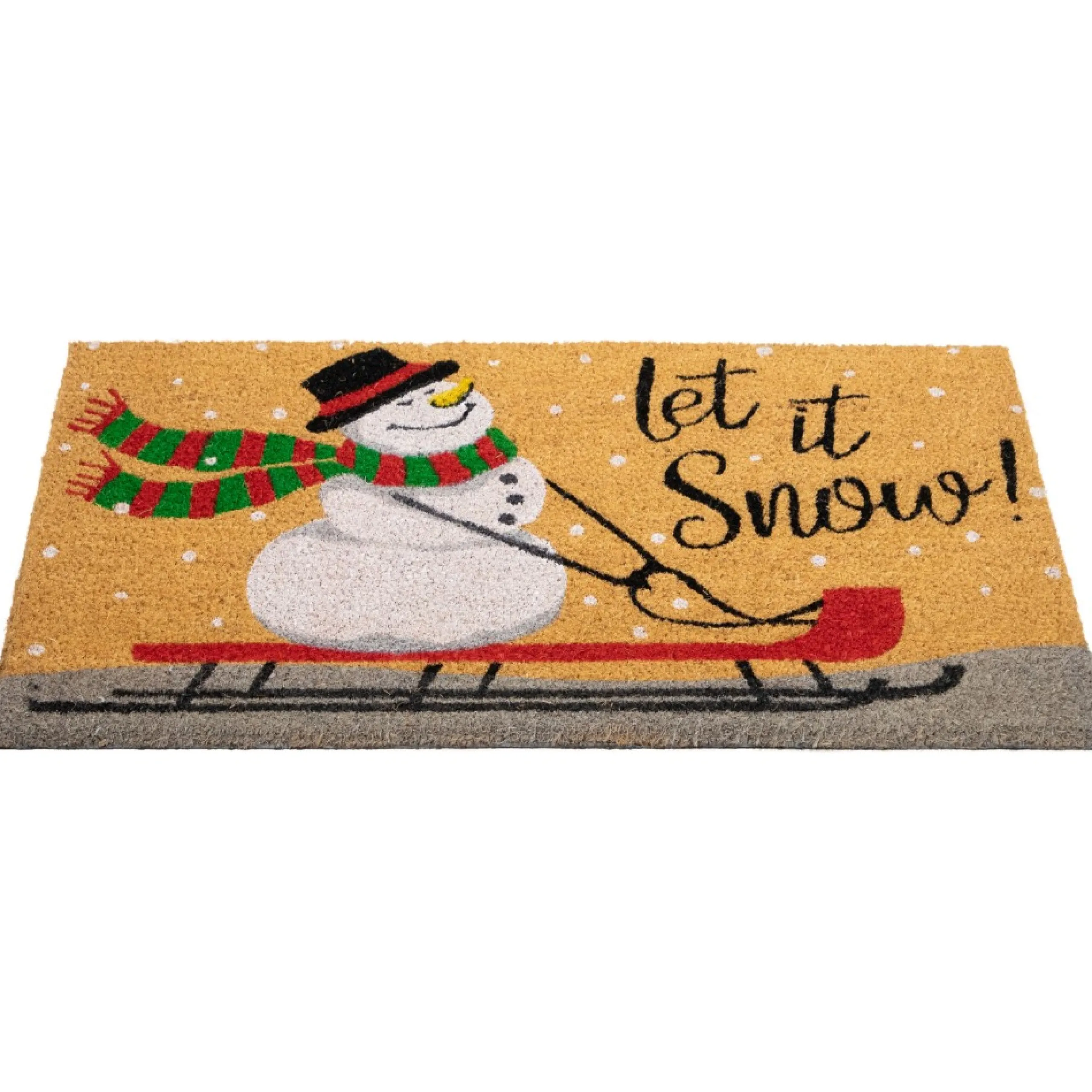 Wall & Door Decorations*Northlight Brown And White Snowman Let It Snow Rectangular Coir Christmas Doormat 18" X 30"