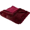 Pillows & Throws*Northlight Burgundy Red Ultra Plush Faux Fur Throw Blanket 55" X 63"